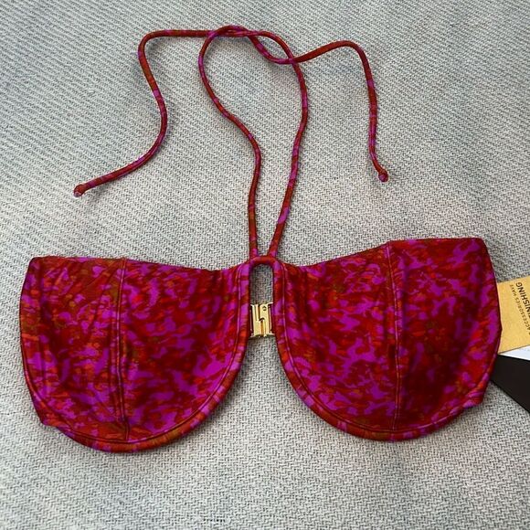 VIX Swim Bikini Top Size XL NWT Underwire Pink Red - Picture 9 of 9